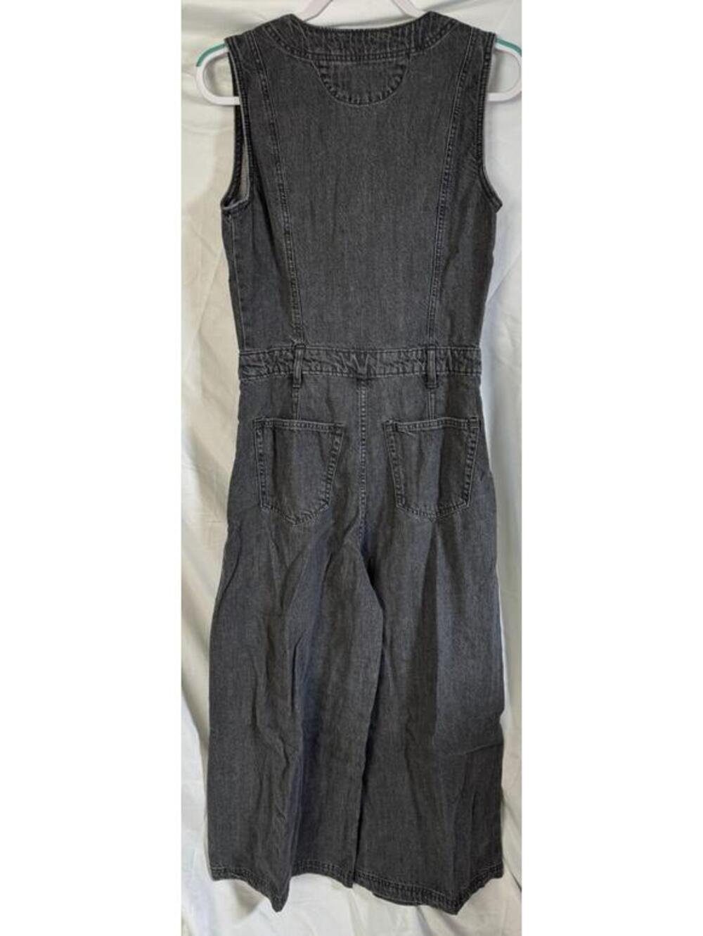 Universal Thread Denim Jumpsuit Black Wide Leg Cropped Women's Size 4 NEW!! - Picture 4 of 8
